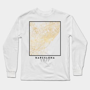 BARCELONA SPAIN CITY STREET MAP ART Long Sleeve T-Shirt